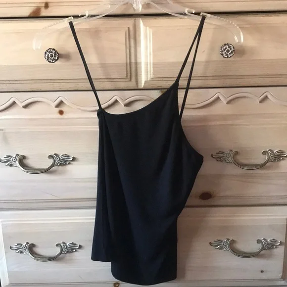 NWT | LNA | Ribbed One Shoulder Black Tank Top Size S - Picture 3 of 7
